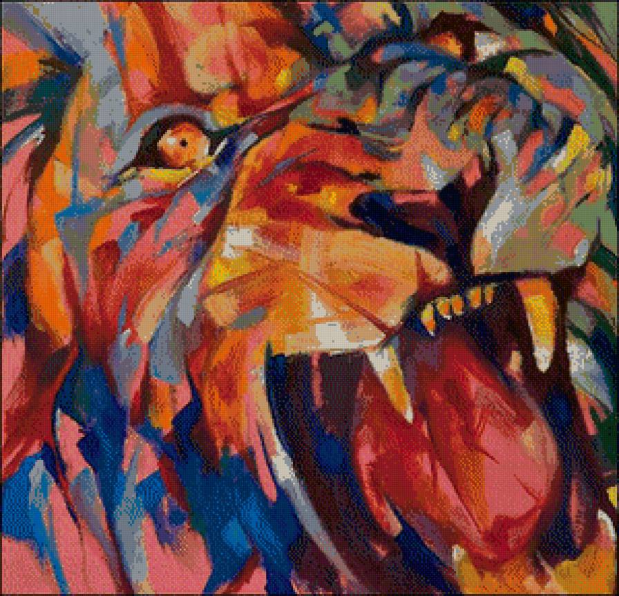 Лев - лев, подушка, зубы - предпросмотр