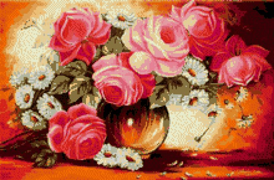 розы и ромашки - нежность, цветы, природа - предпросмотр