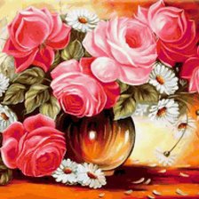 Схема вышивки «розы и ромашки»