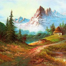 Схема вышивки «домик в горах»