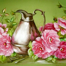 Схема вышивки «кувшин и розы (2 вариант)»