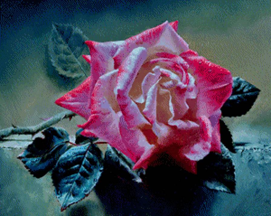 картина А.Антонова - бутон, роза, цветы, живопись - предпросмотр