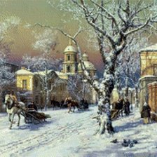 Схема вышивки «зимний город»