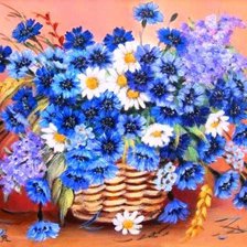 Схема вышивки «корзинка полевых цветов»