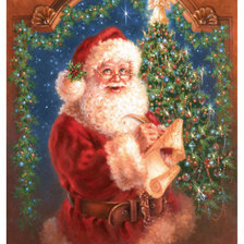 Схема вышивки «санта со списком подарков»
