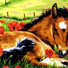 Схема вышивки «жеребенок»