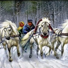 Схема вышивки «русская тройка»