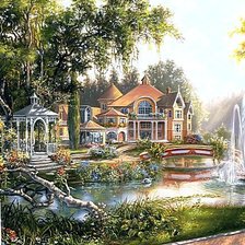 Схема вышивки «Летний пейзаж»