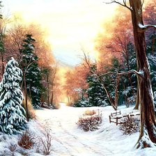 Схема вышивки «Зимний лес»