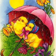 Схема вышивки «Цыплята»