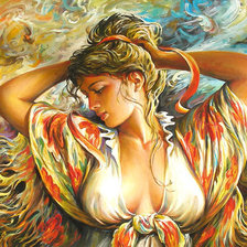 Схема вышивки «Девушка с шалью»