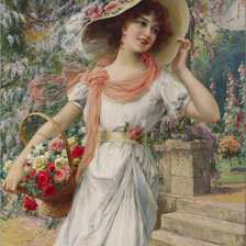 Схема вышивки «девушка скорзиной 2»