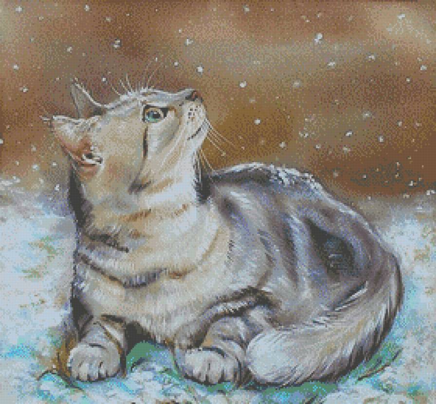 Кошечка (акварель Логинова Аннет) - кошки, живопись, животные, картины, акварель - предпросмотр