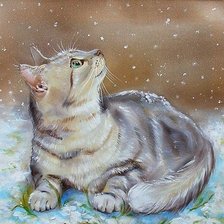 Схема вышивки «Кошечка (акварель Логинова Аннет)»