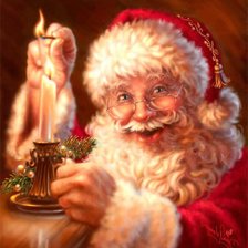 Схема вышивки «санта зажигающий свечу»