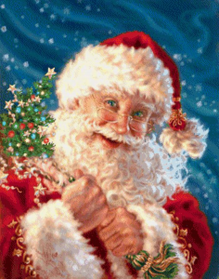 санта с ёлочкой - новый год, дед мороз, рождество, санта клаус, дона гелсингер, зима - предпросмотр