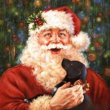 Схема вышивки «санта с собачкой»