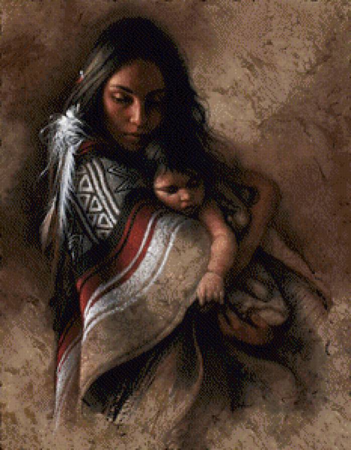 ли богл 12 мать и дитя - ли богл, женщина, дети, картина, дева, мать и дитя - предпросмотр