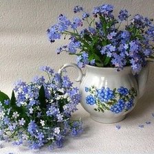 Схема вышивки «Незабудки»