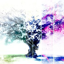 Схема вышивки «Абстракция. Акварельное дерево.»