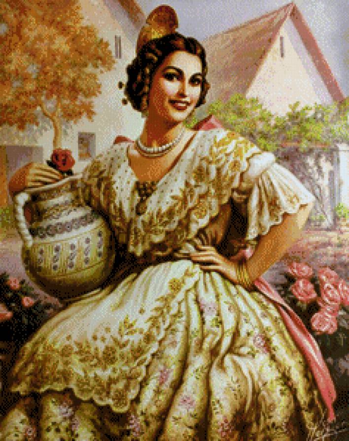 Серия "Мексика" - девушка, дом, пейзаж, цветы - предпросмотр