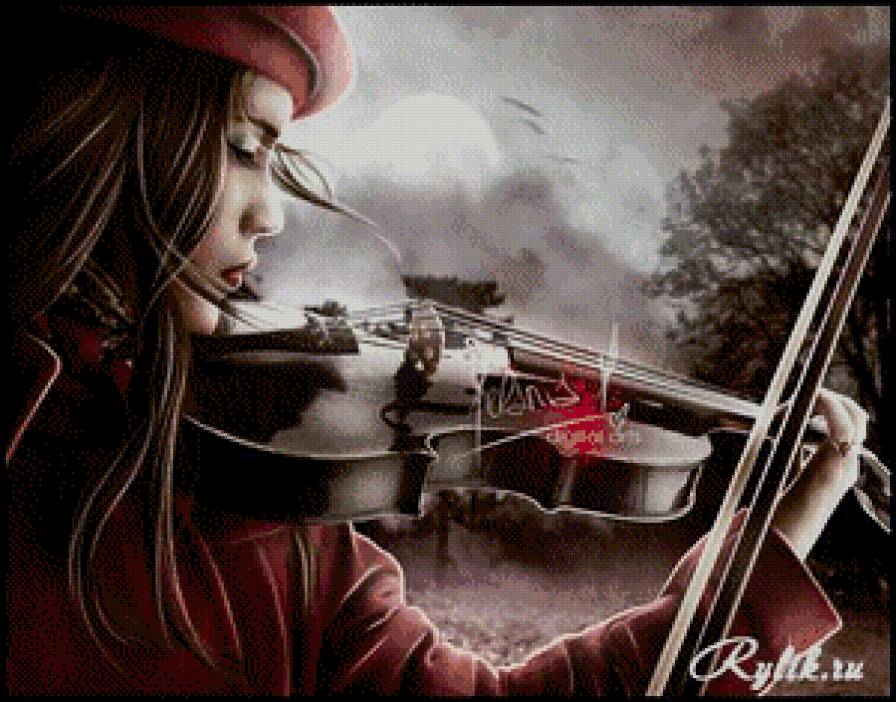 Скрипачка - девушка - предпросмотр