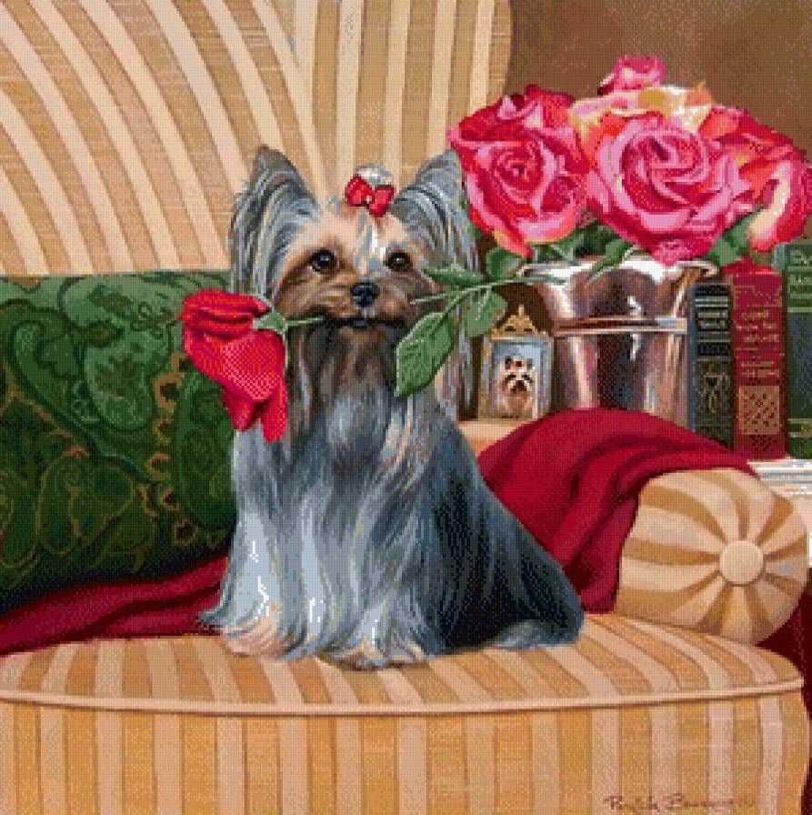 Серия "Друзья человека" - животные, собаки, розы, цветы - предпросмотр