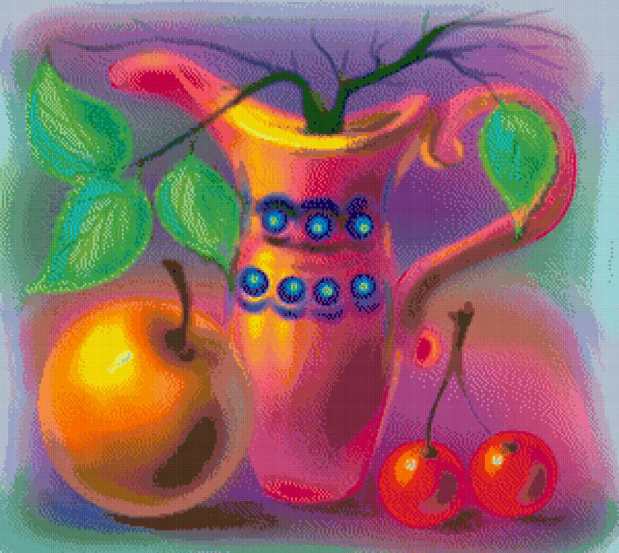 Яркий натюрморт - натюрморт, фрукты - предпросмотр