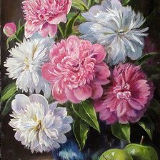 Схема вышивки «Пионы и яблоки»