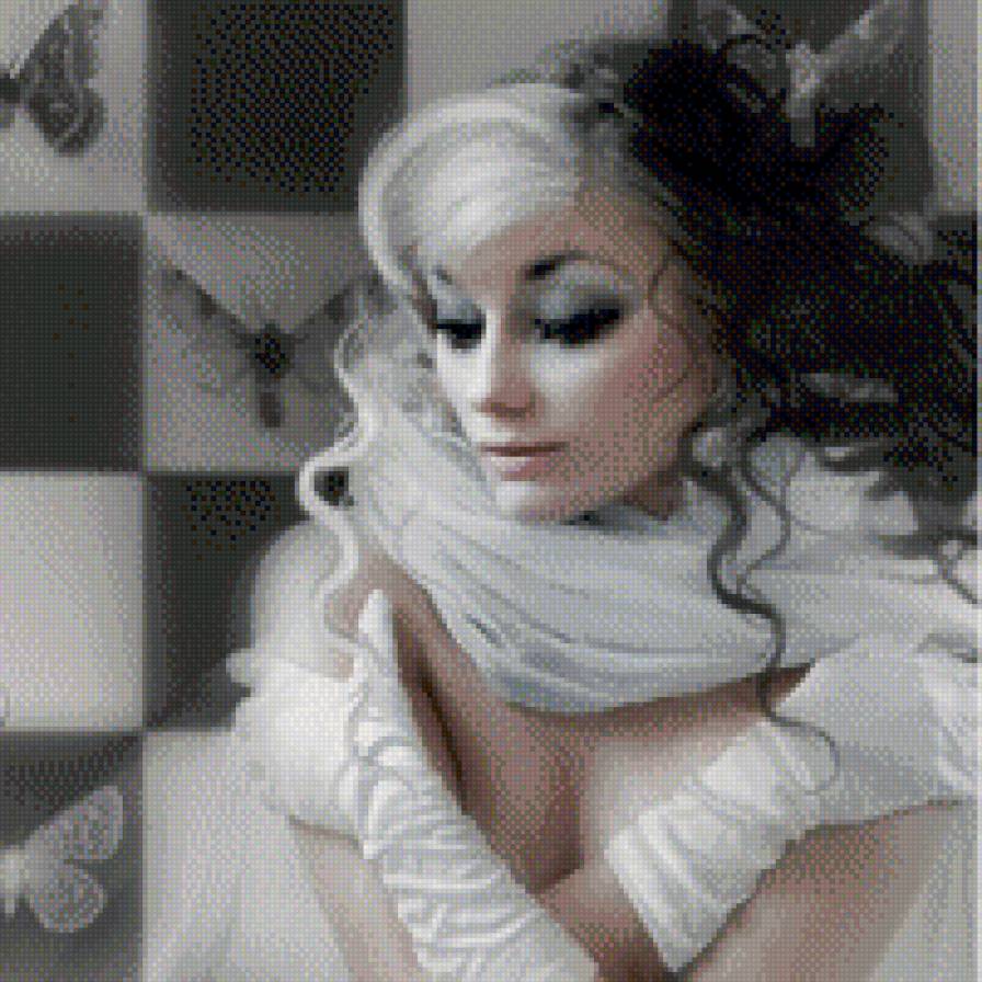 монохром - монохром, девушка - предпросмотр