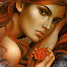 Схема вышивки «Девушка с розой»