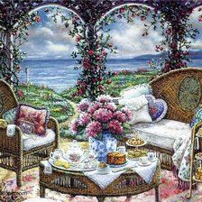 Схема вышивки «терраса у моря»