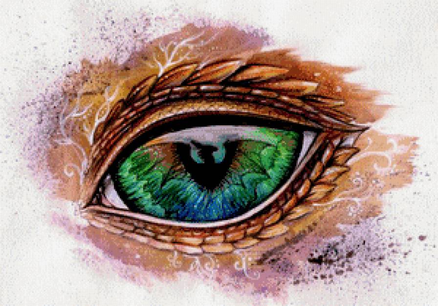 взгляд из сказки - глаз, дракон, живопись, фэнтези - предпросмотр