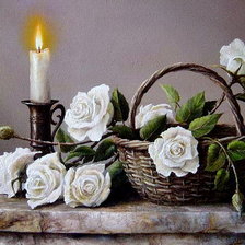 Схема вышивки «розы в корзинке»