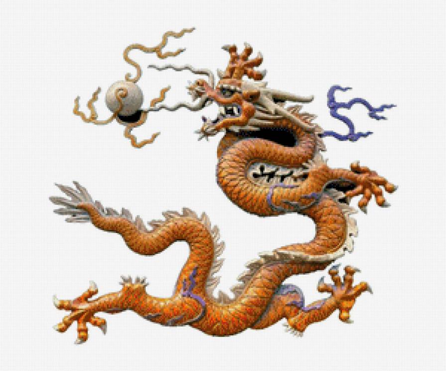 Дракон с жемчужиной - фэнтези, животные, фен-шуй, природа, дракон, мифология - предпросмотр