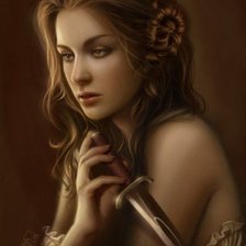 Схема вышивки «Девушка с кинжалом»