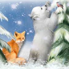 Схема вышивки «Зимовье зверей»