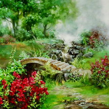 Схема вышивки «деревянный мостик»