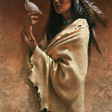 Схема вышивки «ли богл девушка с голубем»