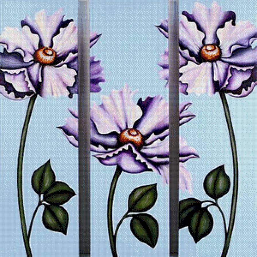 триптих - картины, картина, цветы, триптих - предпросмотр