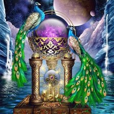 Схема вышивки «павлины»