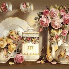 Схема вышивки «чаепитие»