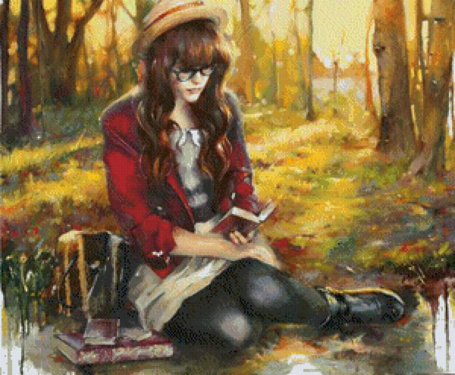 Уединение - девушка, пейзаж - предпросмотр