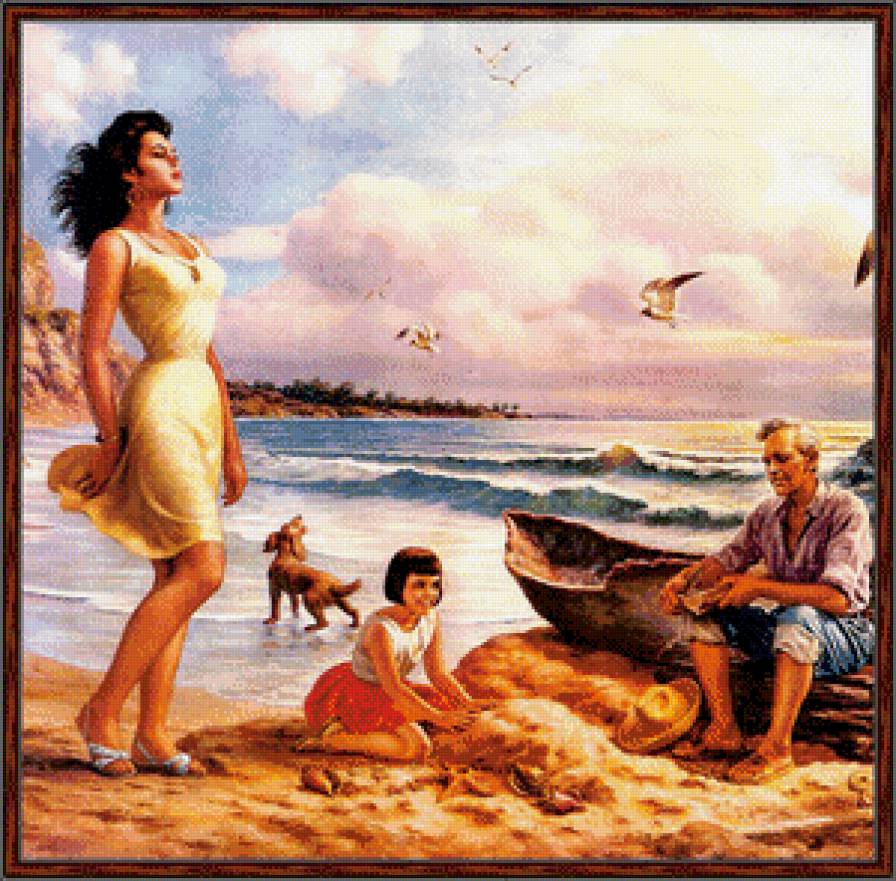 Серия "Мексика" - девочка, птицы, мужчина, девушка, собаки, море, пейзаж, дети - предпросмотр