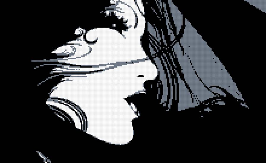 Лицо - лицо, черно-белый, девушка - предпросмотр