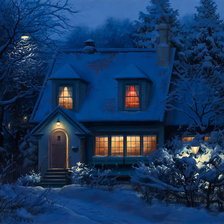 Схема вышивки «домик в глуши»