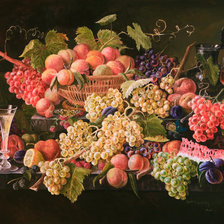 Схема вышивки «Натюрморт с виноградом»