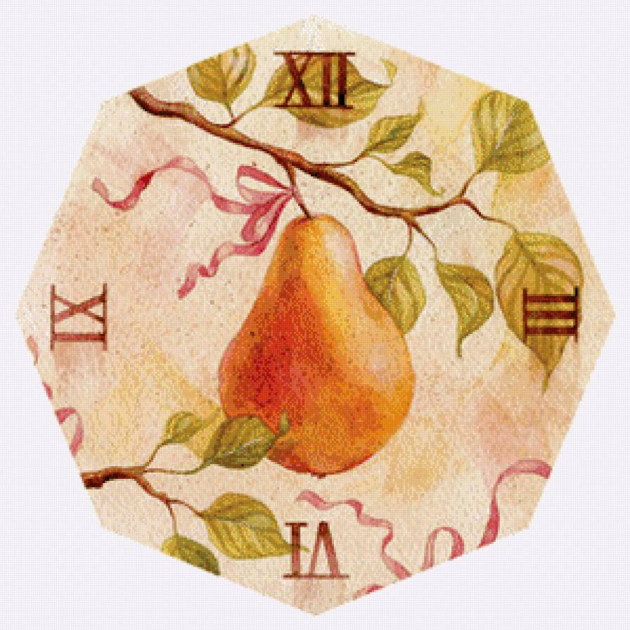 Часы с грушей - часы, груши - предпросмотр