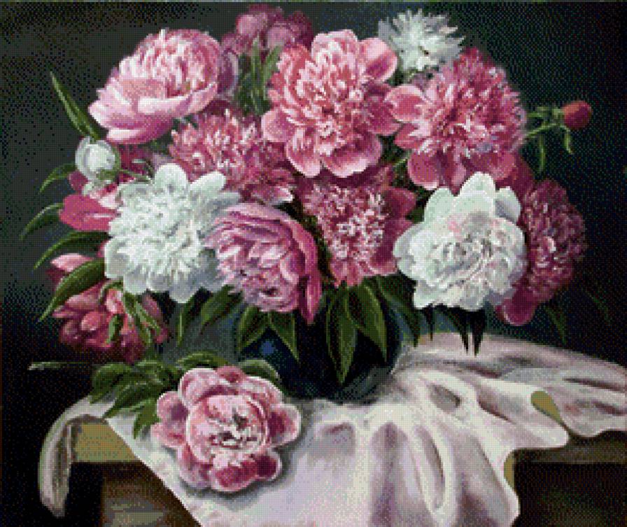 Пионы - цветы, пионы, букет - предпросмотр