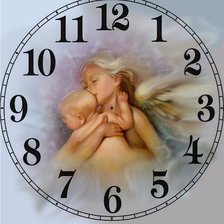 Схема вышивки «Часы с ангелами»